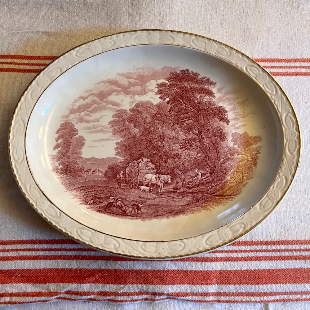 BARKER BROS Vintage Olde England Oval Platter 1950s